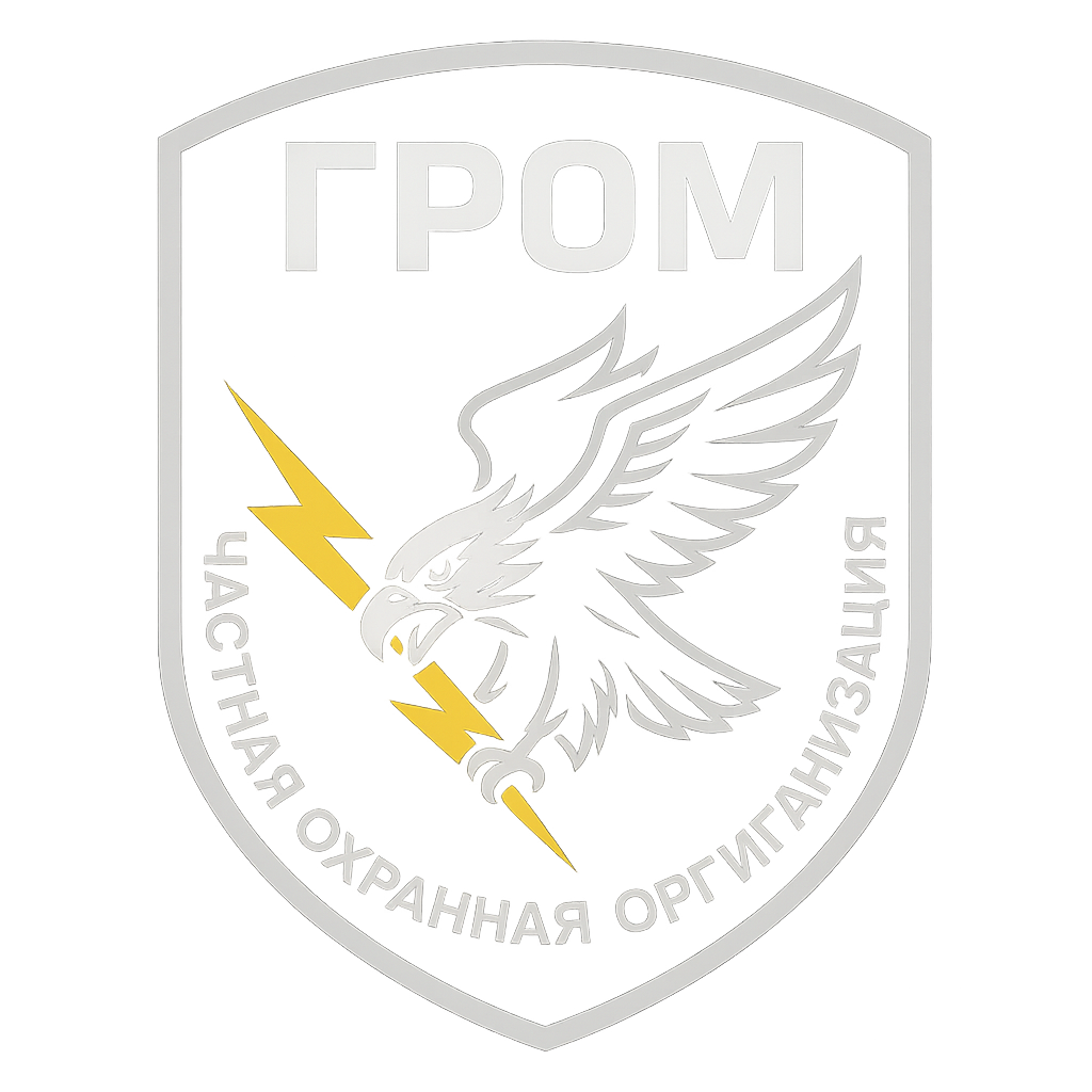 Логотип ЧОО «ГРОМ»